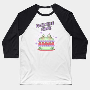 Face the Cake Ironic Ugly Cake Baking T-Shirt Baseball T-Shirt